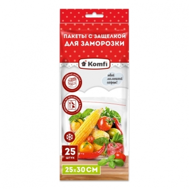 Пакет для заморозки 25смх30см Komfi по 25шт