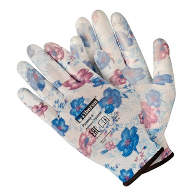 Перчатки «Для садовых работ», полиэстеровые, полиуретановое покрытие, разноцветные, микс цветов №1, Fiberon, 8(М)