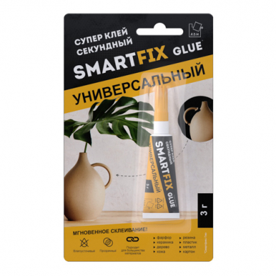 Супер-клей универсальный SmartFix glue, 3гр, индивидуальный блистер