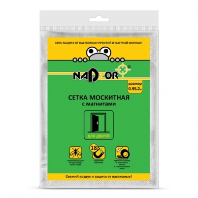 Сетка москитная 0,95*2м с магнитами с узором в пакете Nadzor