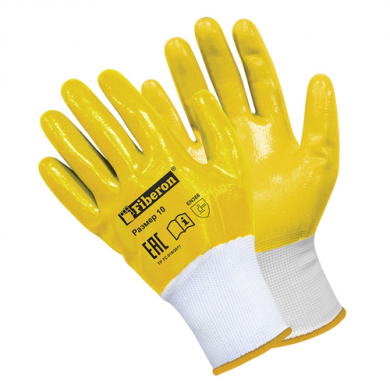 Перчатки «Стойкость к загрязнениям: СИГНАЛ», полиэстер, нитриловое покрытие, в и/у, Fiberon, 10(XL)